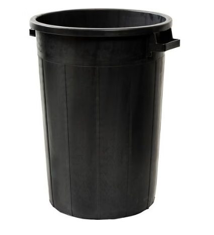 Sort søppelbøtte til arrangement